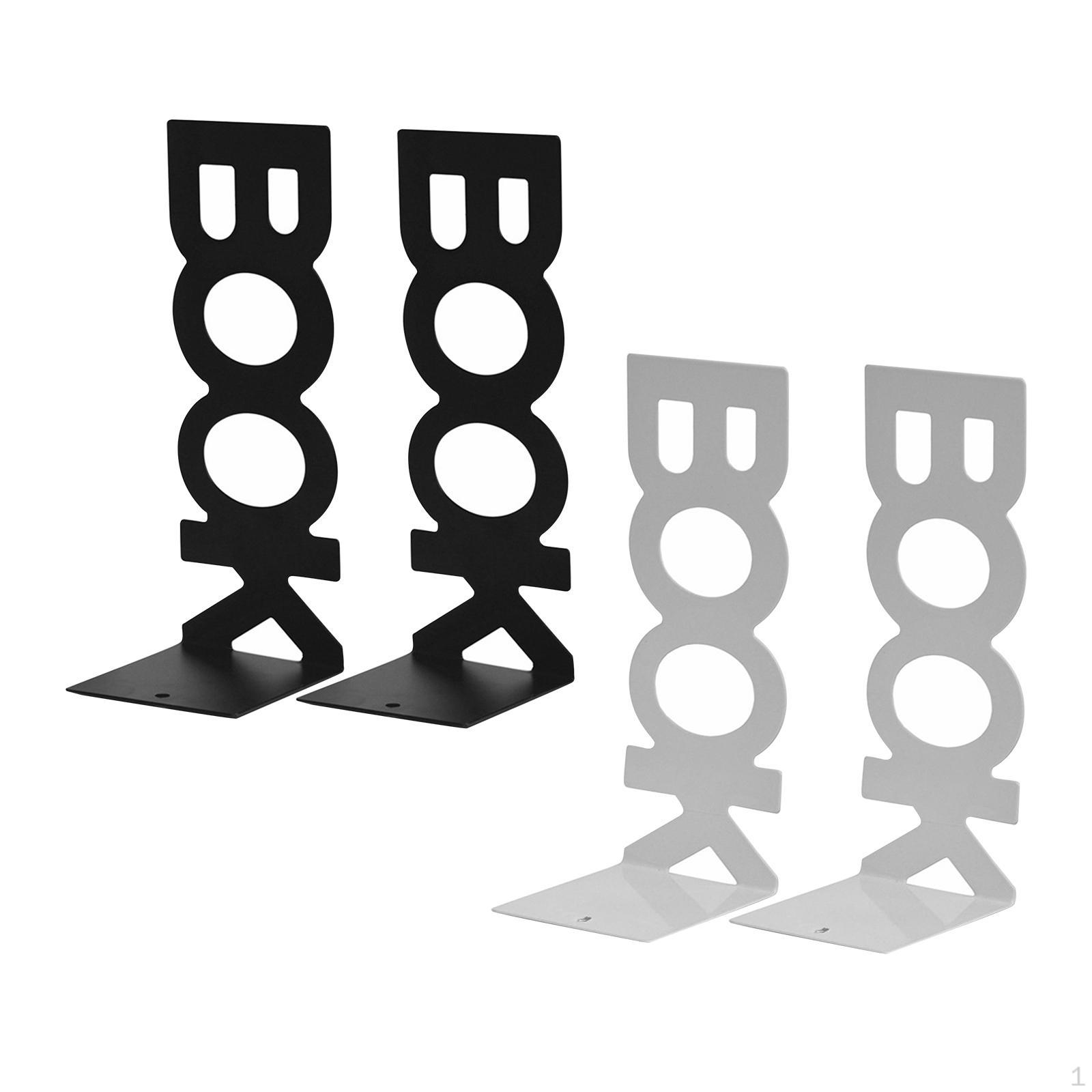 

4Pcs Book Ends for Shelves, Bookends Heavy Books, Shelf Holder Home Decorative, Metal