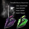 220-240V 2400W 5 Speed Ceramic Soleplate Electric Cordless Steam Iron Adjustable Charging Portable Clothes Ironing Steamer