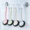 Steel wire brush kitchen can be hung pot brush long handle to oil cleaning brush with steel ball brush dishwasher