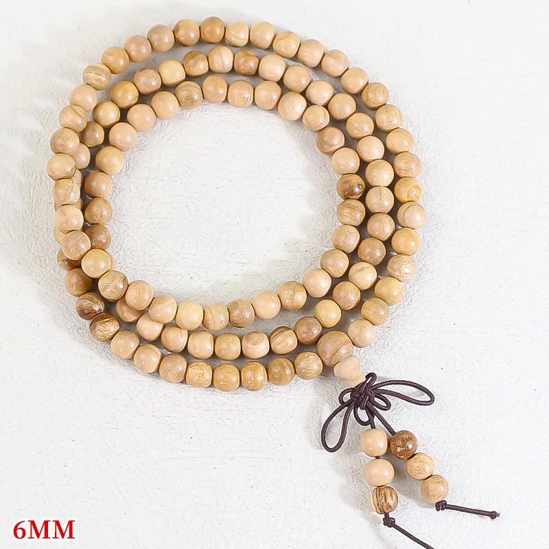 Peach Wood Buddhist Beads Bracelet: 108 Beads Cultural & Artistic Accessory