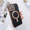 For IPhone 16 Solid Color Electroplated Magnetic Case for Apple 15 Promax All Inclusive 14pm with Lens Film