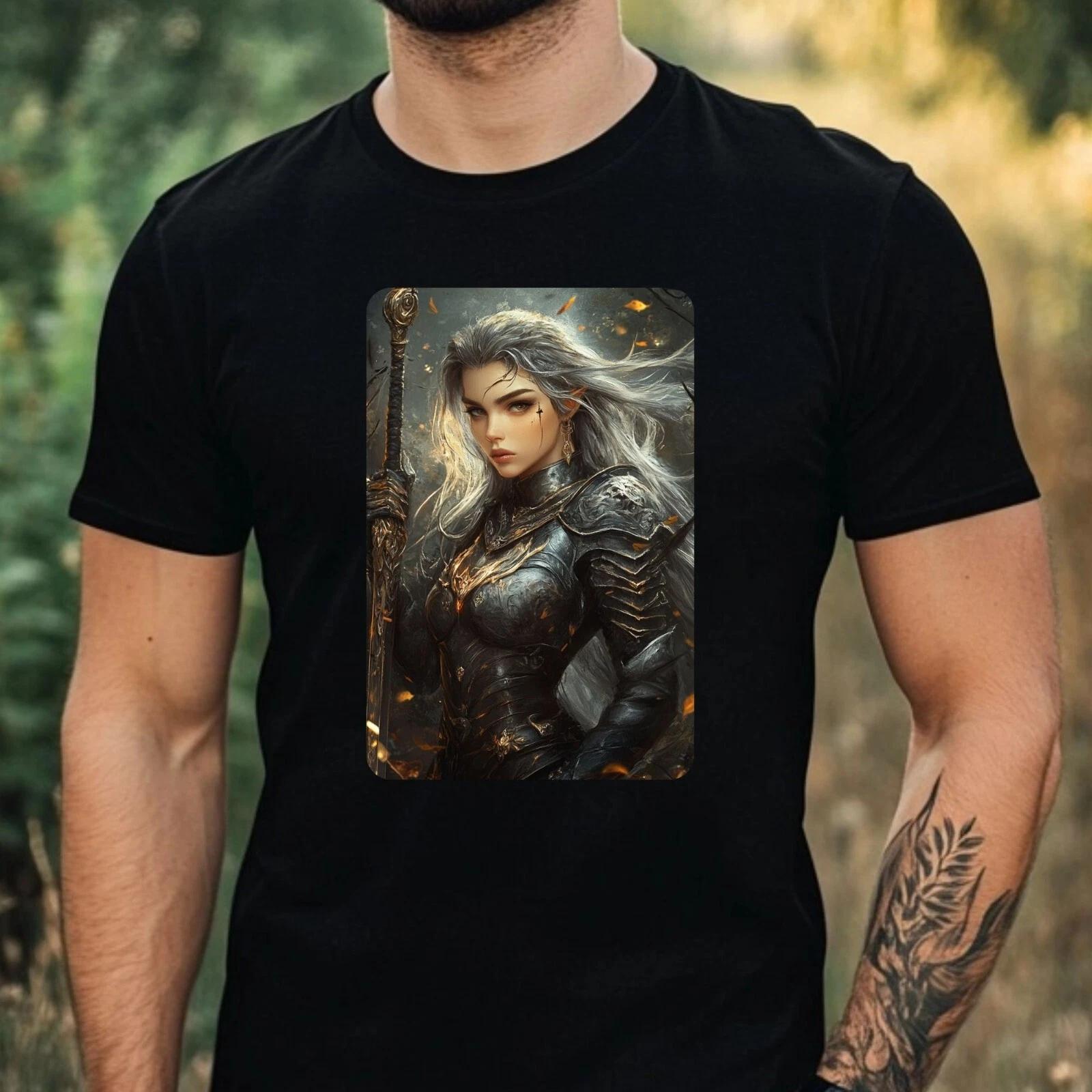 T-Shirt Herren Kriegerin Motiv Baumwolle Größe XS bis 5XL XXXL