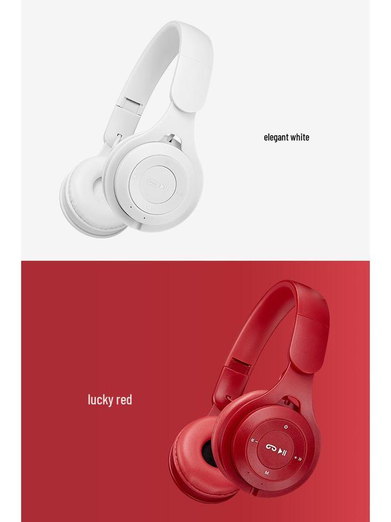 M6 Dual-Ear Foldable Bluetooth Gaming Headphones - Macaron Over-Ear Stereo Headset