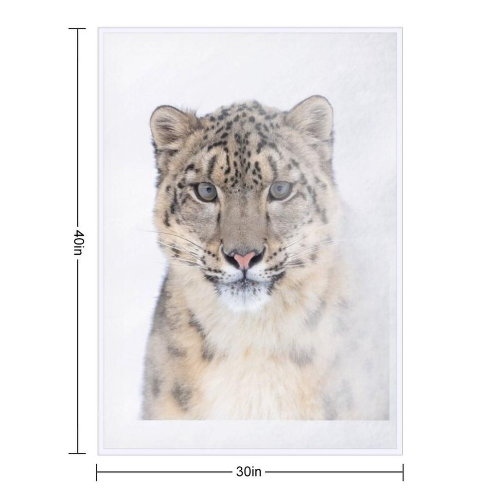 Portrait of a Snow Leopard Throw Blanket Valentine Gift Ideas Summer Beddings Thins Warm Blankets