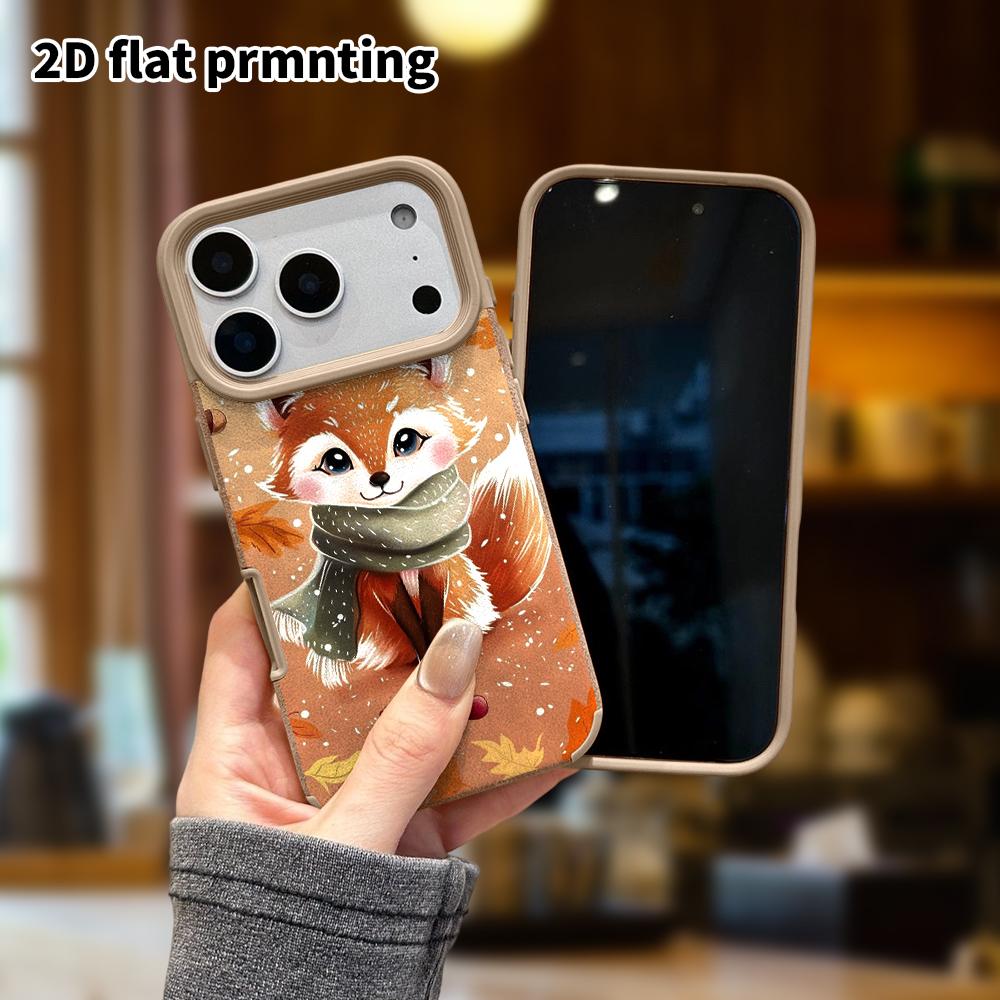 Phone Case: Lambskin 2D Flat Samsung Galaxy A34 A35 M05 M06 S20 S22 S21 FE Plus 5G Protective Case, Fox Wearing a Scarf, Christmas and Halloween Gift