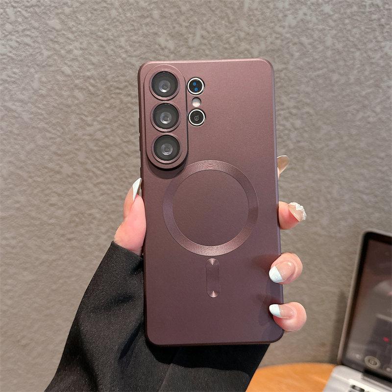 Soft Matte For Magsafe Phone Case For Samsung Galaxy S26 S25 S24 S23 S22 S21 Ultra Plus FE Edge Luxury Magnetic Shockproof Cover