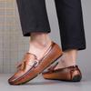 Italienische Herrenschuhe Lässige Marken Slipper Formell Luxusschuhe Herren Quasten-Loafer Mokassins Echtes Leder Braun Fahrschuhe