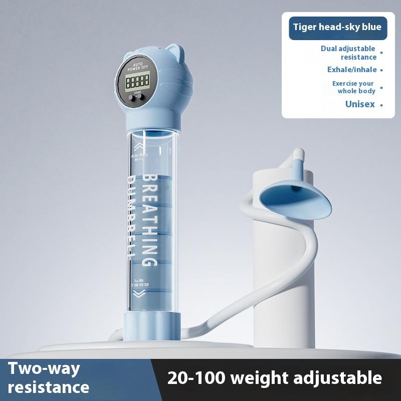 1Pc With Counter Counter Breathing Exercise Device Skin Improve Feature Adjustable Resistance Deep Breathing Dumbbell