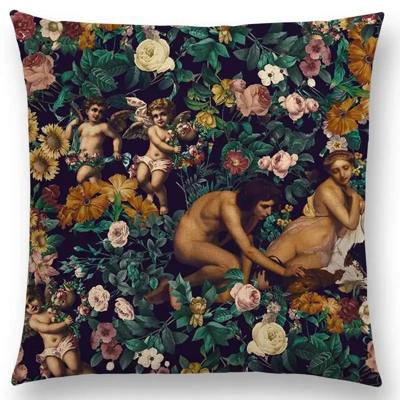 Latest Gorgeous Death Beautiful Skull Floral Garden Colorful Flower God Meaning of Life Cushion Cover Car Sofa Throw Pillow Case