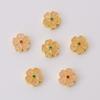 Copper Sand Gold Hollow Separated Bead Cherry Blossom Charm For DIY Jewelry Making Craft Accessories