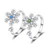 2026 Diamond-encrusted Snowflake Turning Ring Female I Niche High-end Sense Decompression Christmas Gift