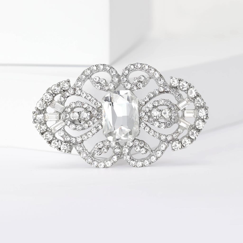 Wedding Bridal Rhinestone Flower Brooches for Women Elegant Flower Design Pins Banquet Party Backpack Gifts Jewelry Accessories