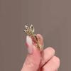 Women Brooch High-Gloss Faux Crystal Inlay Sparkling Carrot Design Lapel Pin Non-Slip Buckle Scarves Shawls Bags Badge