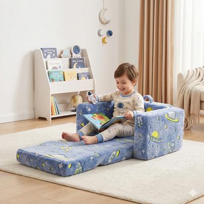 Foldable Toddler Chair, Glowing Soft Plush Toy Kids' Couch-Sofa (foldable), Comfortable Baby Lounge Chair for Girls and Boys