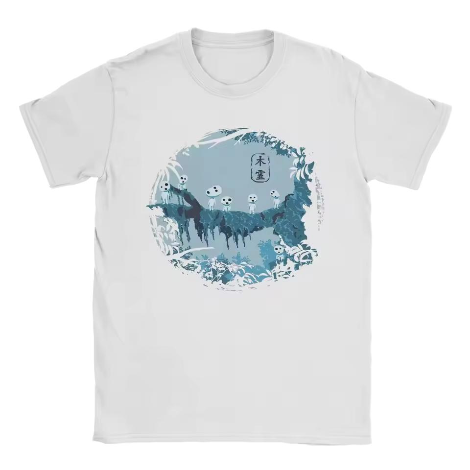 Leisure Kodama P-Princess H-Himes T-and kids tshirt Men women O Neck Cotton T and kids tshirt M-Mononoked Short Sleeve Tees Plus Size Clothes