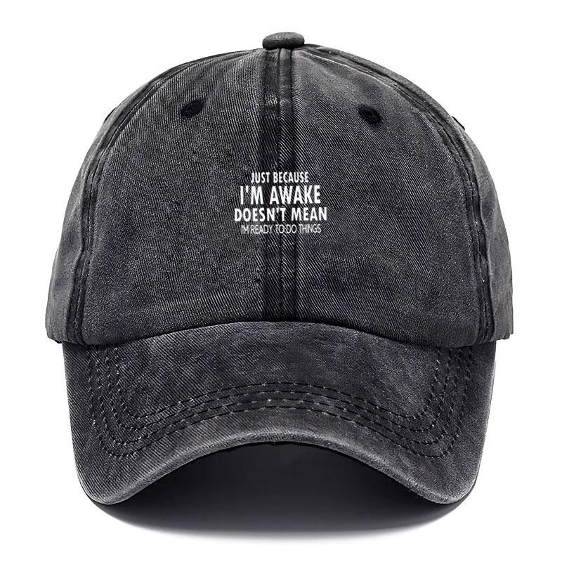 

Funny Quote Vintage Washed Cotton Baseball Cap Adjustable Distressed Trucker Hat For Men Women Morning Relatable Cotton Cap Hats