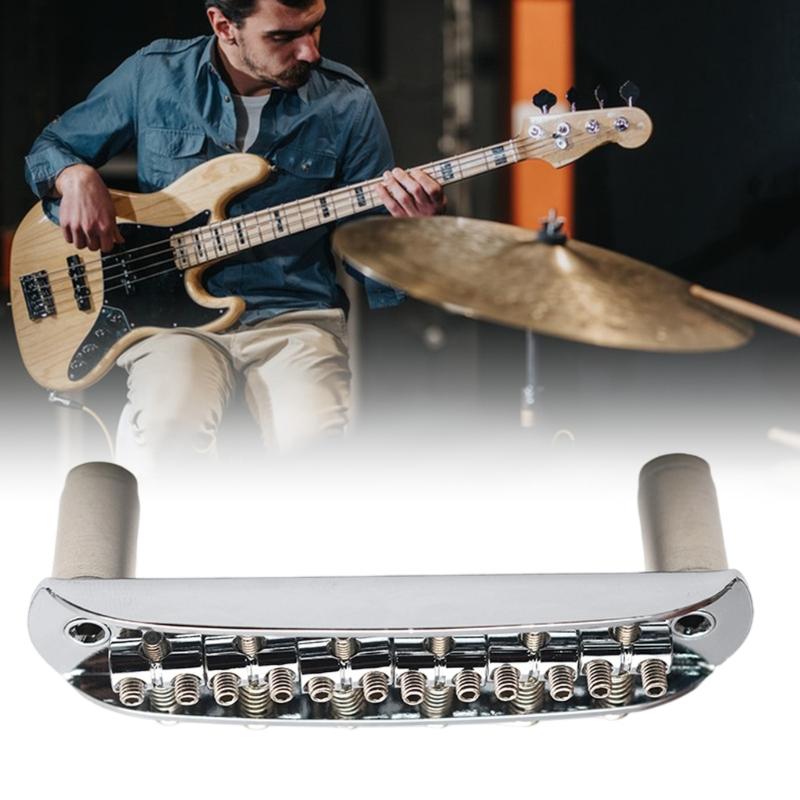 6 String Guitar Bridge String Spacing 10.8mm Threaded Saddles Guitar Bridge Tailpiece Electric Guitar Bridge Enduring