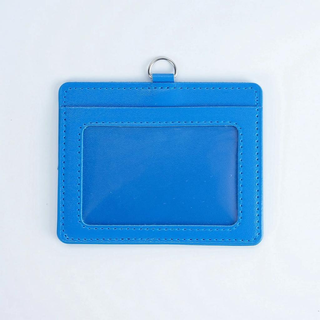 PU Leather ID Card Holder Horizon Style Student ID Pass Cover School Office Exhibition Badge Holder Porta Credencial Id Card