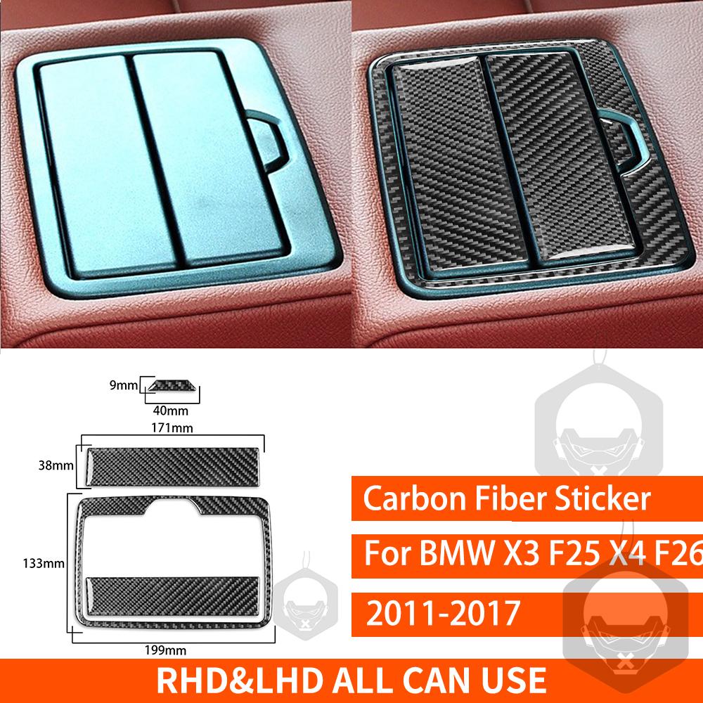 For BMW X3 F25 X4 F26 2011 2012 2013 2014 2015 2016 2017 Center Console Trim Real Carbon Fiber Stickers Car Interior Accessories