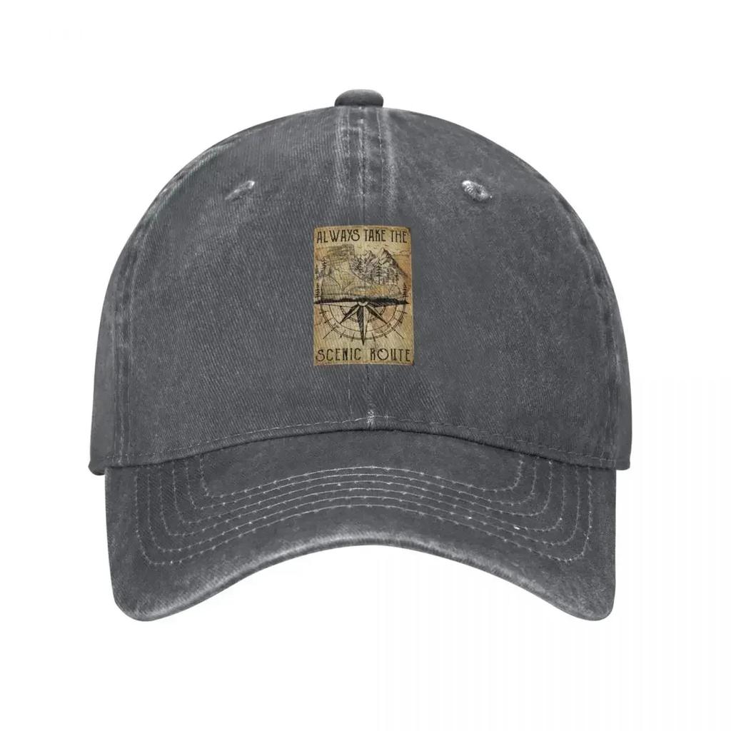 Hiking - Always Take The Scenic Route Baseball Cap New Hat birthday Caps For Women Unisex's