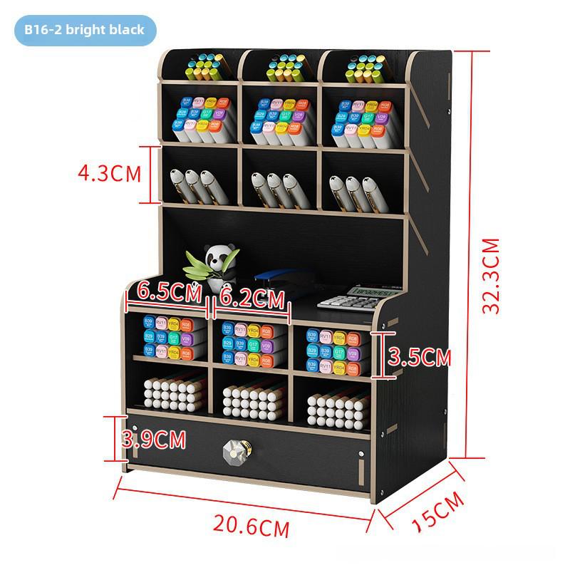 Nordischer Kreativer Holz-Stifthalter: Desktop-Organizer mit großer Kapazität und mehreren Fächern