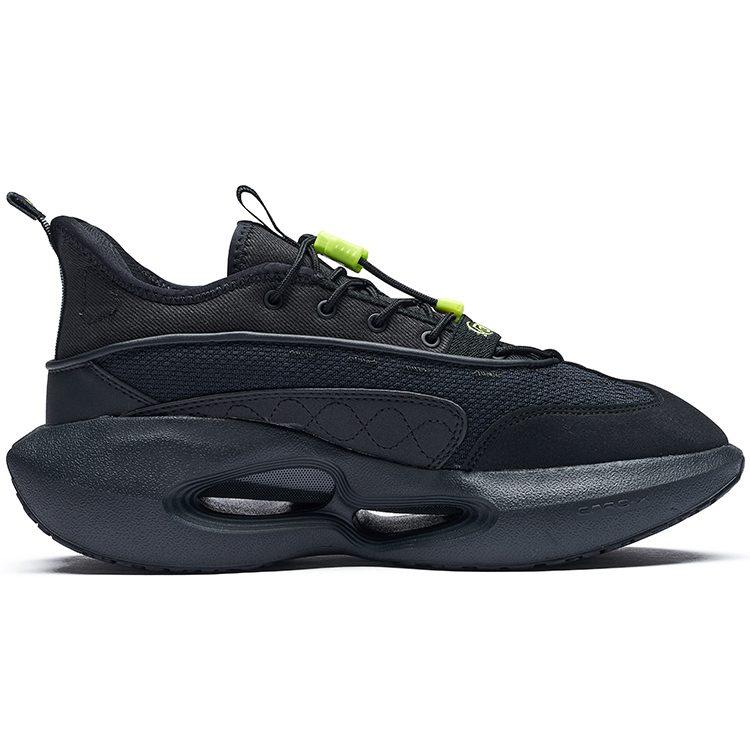 361 Basketball Shoes Men's Low Top Obsidian Black/Neon Solar Yellow 572311121-4