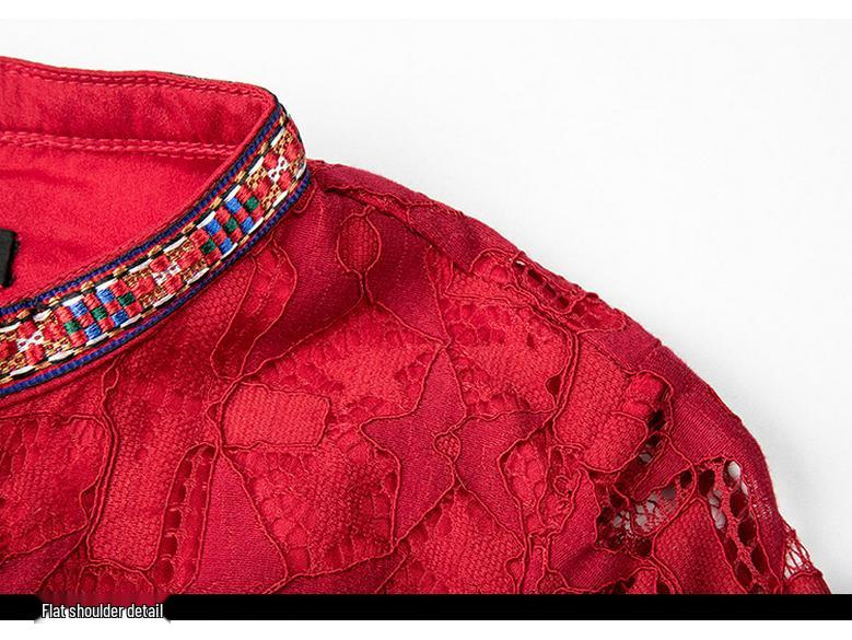 Vestido Cheongsam Étnico de Talla Grande con Cuello en V y Cintura Elástica - Estilo Retro Bohemio para Primavera y Otoño