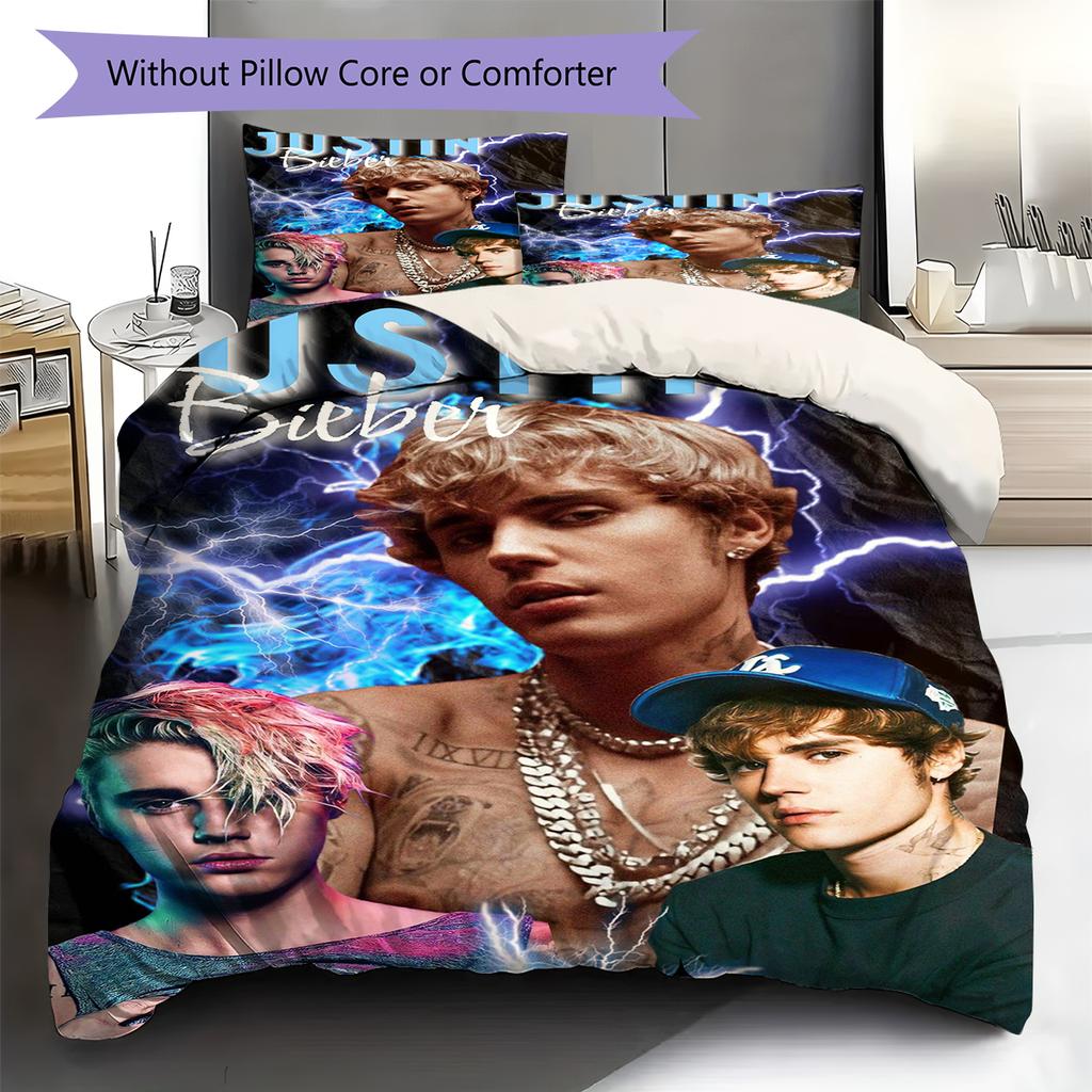 Set Copripiumino Trapuntato con Fantasia Bieber Federa Decorazione Casa Regalo (1 * copripiumino + 2 * federa, senza nucleo)