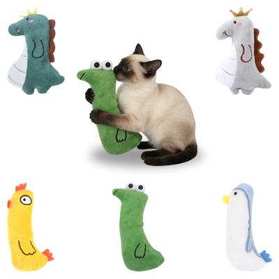 Katzen-Stofftier mit Katzenminze, Interaktives Kauspielzeug zum Beißen, Zahnen und Selbstspielen, Weiches Plüschmaterial, Niedliche Tierformen Gegen Langeweile Und