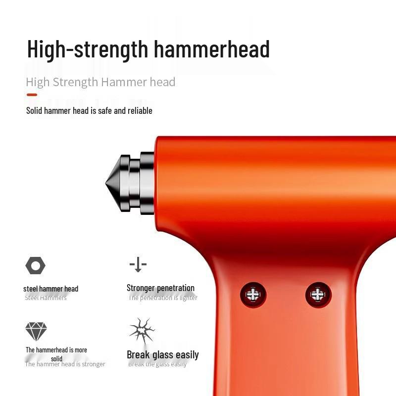 Multifunctional Car Safety Hammer: Instant Window Breaker & Life-Saving Escape Tool.