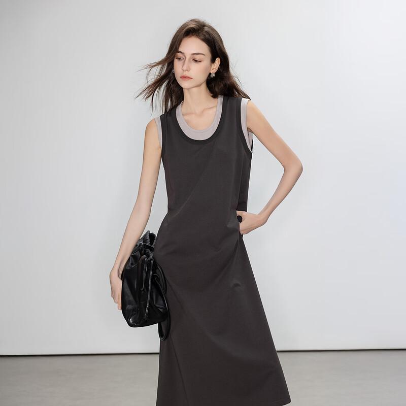 Demana Faux Two-Piece Knit Sleeveless Long Dress