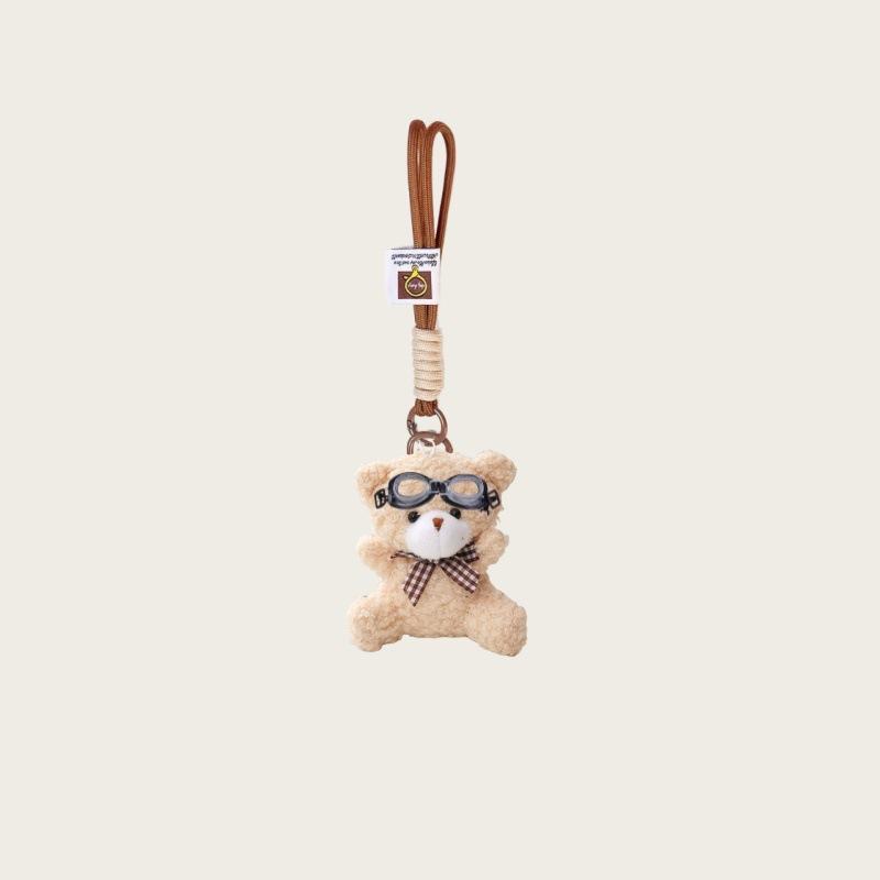Doll Plush Doll Cartoon Keychain Pendant Mini Toy Cute Bear Short Bow Tie Bag Lanyard Pendant