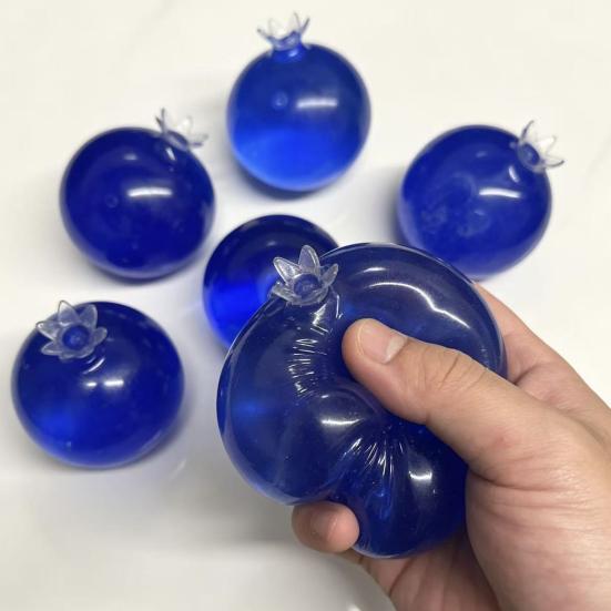Desktop Stress Reliever Blueberry Ball Soft TPR Fidget Squeeze Toy with Elastic Ball Smooth Fluid High Decompression for Anxiety Relief Sensory