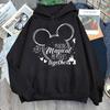 Disney 2025 Trip Printed Hoodies Fashion Female Casual Clothing Long Sleeve White Pullover Kawaii Cartoon Graphic Sweatshirt