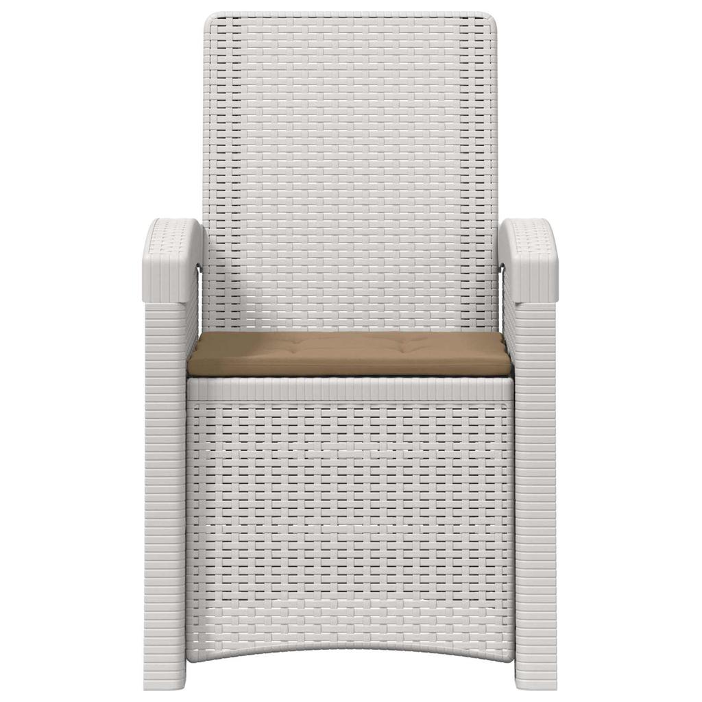 Garden Lounge Chairs Rattan Look 2 pcs White and Taupe PP