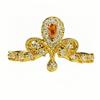 Medieval Vintage French Color Zircon Crown Micro-Inlaid Opening Ring Light Luxury Simple Color Treasure Index Finger Ring Women