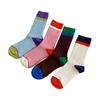 Female Spring and Summer New Trend Match Color Embroidery In Long Tube Cotton Socks