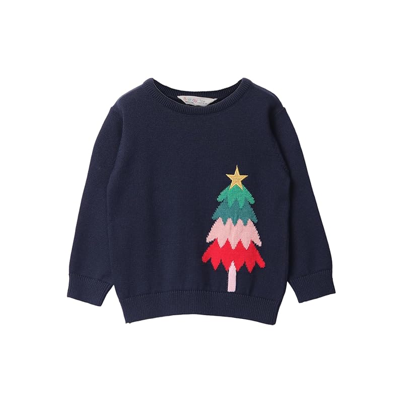 X-Mas Tree Sweater Navy Navy 6-12 Months тёмно-синий