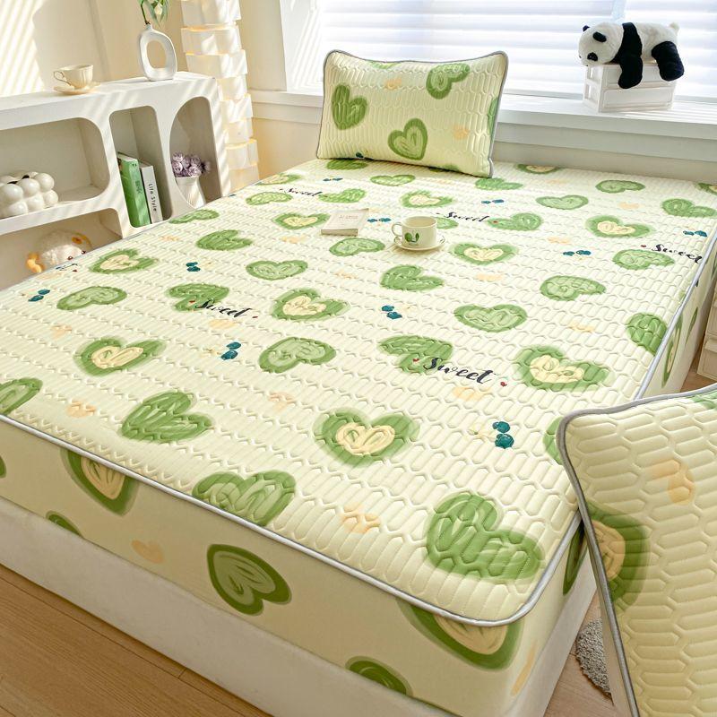 Nezha 2 bed cover latex mat three-piece set summer machine washable summer cooling mat air conditioning soft non-slip mat