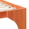 Brown Bed Frame 140 x 200 cm Solid Pine Wood