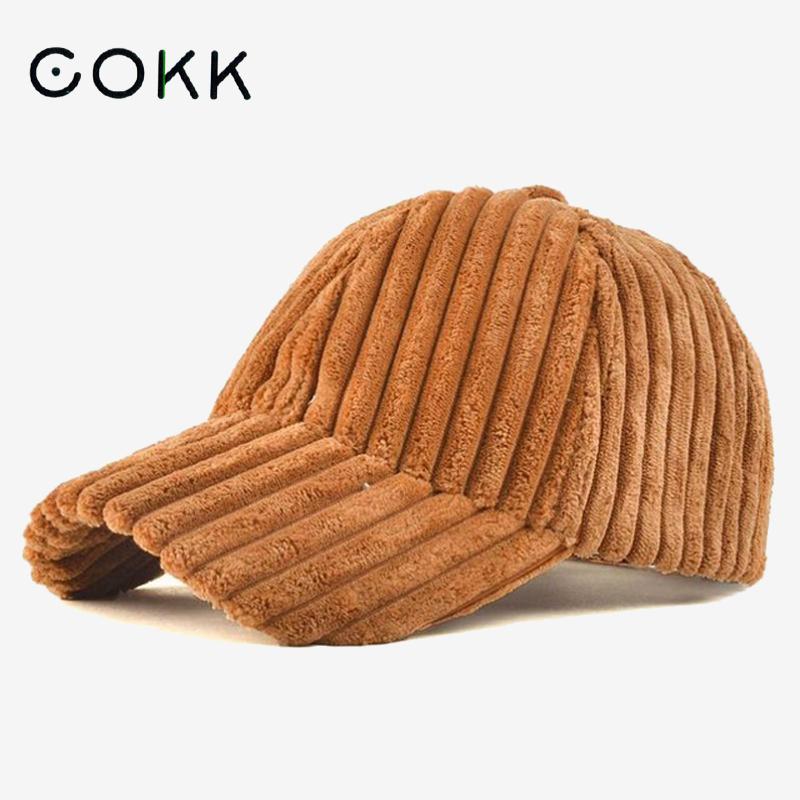 COKK Autumn Winter Baseball Cap Women Corduroy Winter Hats For Women Snapback Hat Female Hip Hop Cap Gorras Bone Casquette Gorro