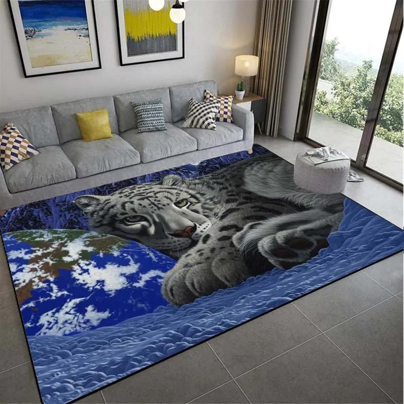 Home Decoration Tiger Wild Animals Pattern European Style Floor Mat Hallway Rug Bedroom Living Room Kitchen Hallway Rug