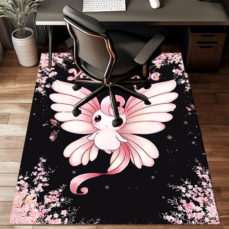 1PC Custom Name "Cherry Blossom Fantasy" Theme Floor Mat Ideal for Living Room, Game Rooms, Office, Bedroom,Floor Mat Playful Design