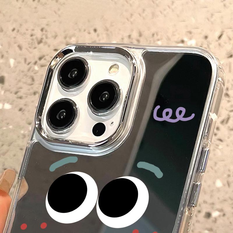 Custodie per cellulari per iPhone 11, 13, XR, 15 Pro Max, 12, 14 Pro Max, Custodia protettiva a specchio per iPhone 16 XS Max, Specchio, Squisito, Cartone animato, Impermeabile
