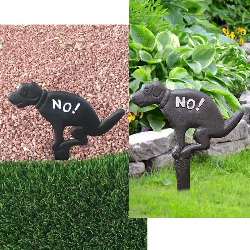 Gusseisen Mistfreies Feld Schildpfosten verbietet Hunden den Zutritt Fäkalien Außengarten Rasendekoration Schild