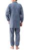 Little Island Men's Refreshing Samue (Blue/Sizes 4L-5L) - Takashima Chijimi Fabric, Made in Japan, 100% Cotton, Top and Bottom Set