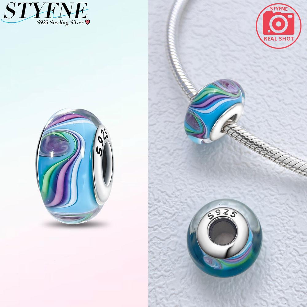 Peculiar Murano Glass Bead Butterfly Colorful Starry Sky Beads Fit Bracelet Women Diy Gift Murano Accessories Jewelry