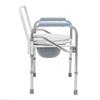Toilet Foldable Adjustable Commode Chair Closestool Chamber Pot For Elderly Men Silver Stainless Steel Portable Potty Chair