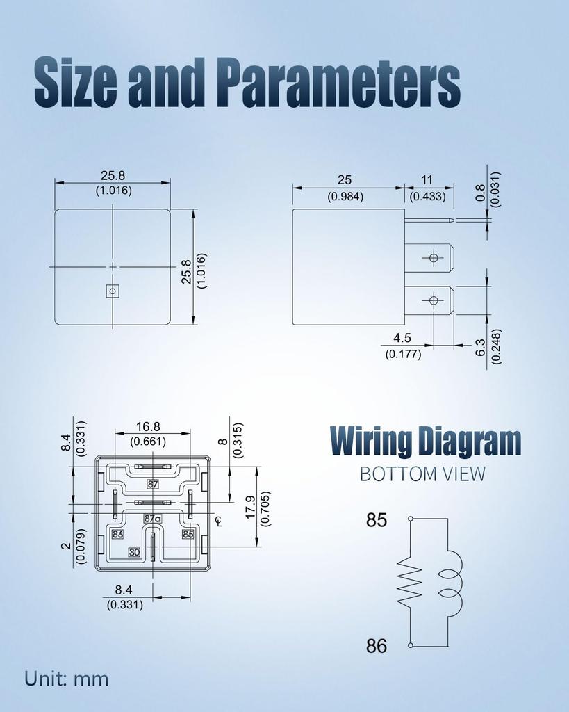 U24 12VDC 50A Automotive Power 896H-1CH-C-R1 Relay, 5-Pin