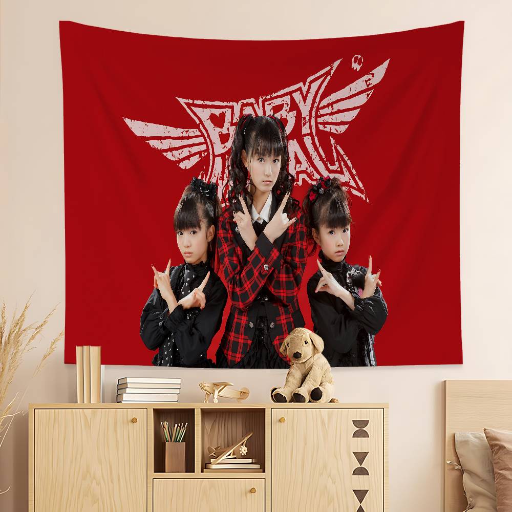 Classic Kawaii Metal Band B-Babymetal Colorful Tapestry Wall Hanging Cheap Hippie Wall Hanging Bohemian Wall Tapestries